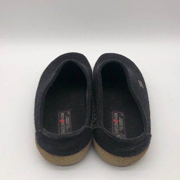 Haflinger Gray Wool and Black Clogs Slippers Men Sz 43 EU/10 US - Picture 9 of 10